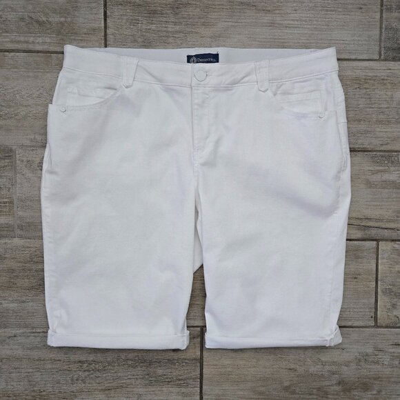 Democracy Ab Solutions White Denim Booty Lift Plus Bermuda Shorts 22W - Picture 2 of 7